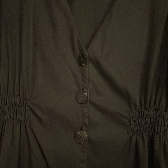 Zara black button up dress with shirt bell sleeves - Picture 5 of 6